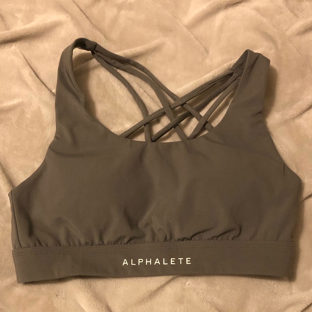 Alphalete Meridian Strap Bra - Gray Small